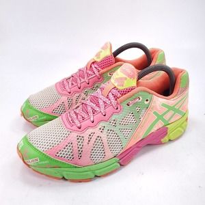 Asics Gel-Noosa Tri 9 Athletic Shoe Youth Size 7 Pink Green Yellow 9 in women